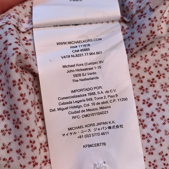 Michael KORS Short Sleeve Classic Fit Button Down Shirt - Deep Henna - Picture 14 of 15